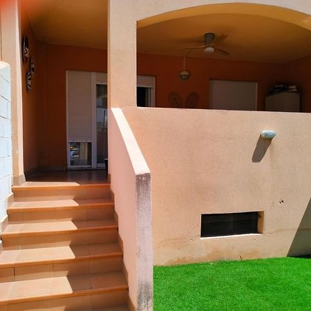 Bajo Con Jardin A Pie De Playa Y Piscina Comunitaria Con Jacuzzi Appartement Playas de Vera Buitenkant foto