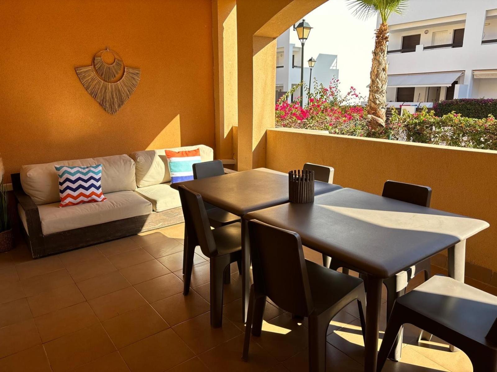 Bajo Con Jardin A Pie De Playa Y Piscina Comunitaria Con Jacuzzi Appartement Playas de Vera Buitenkant foto